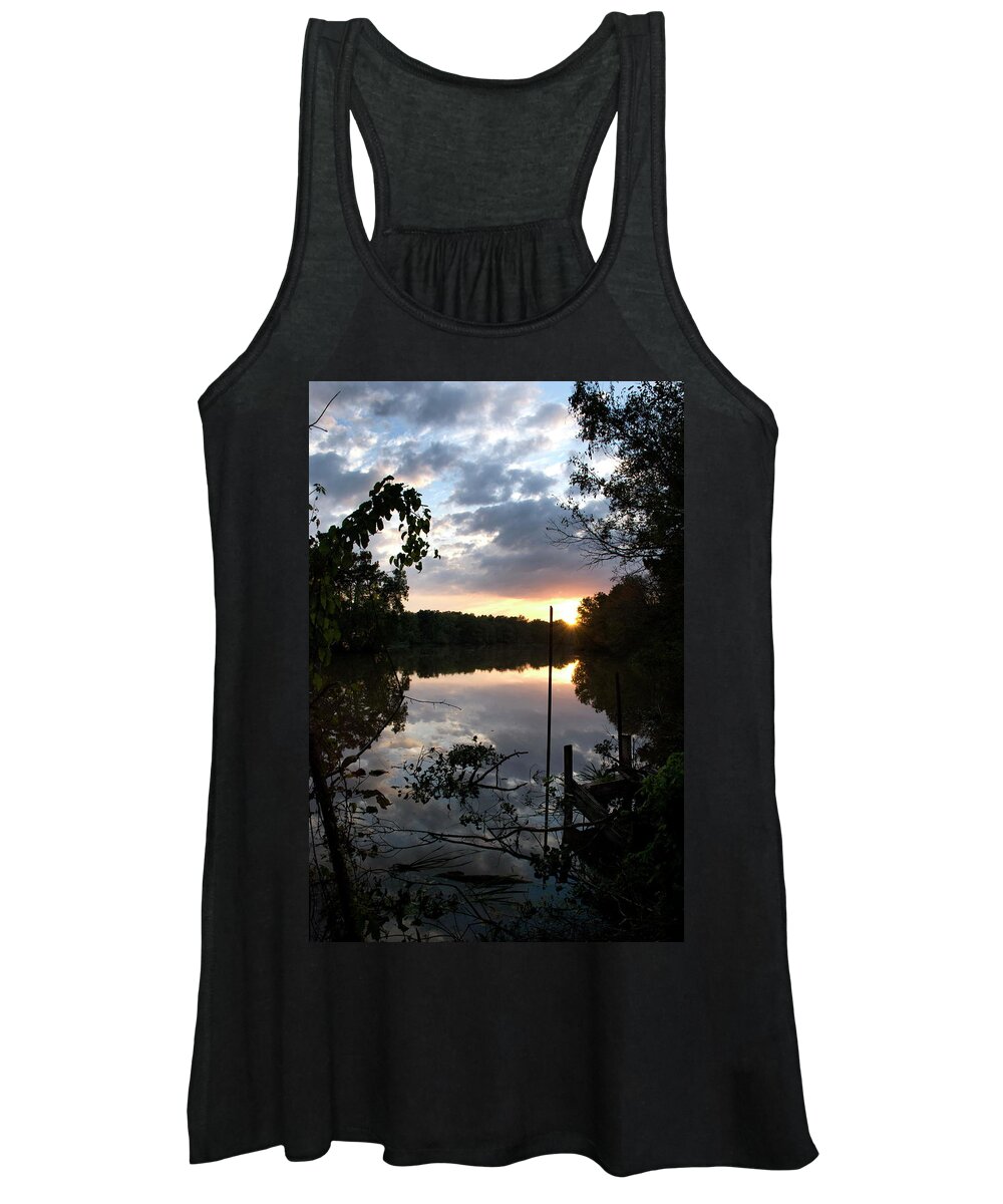 Louisiana Women's Tank Top featuring the photograph Sunset On Bayou Amy by Ron Weathers