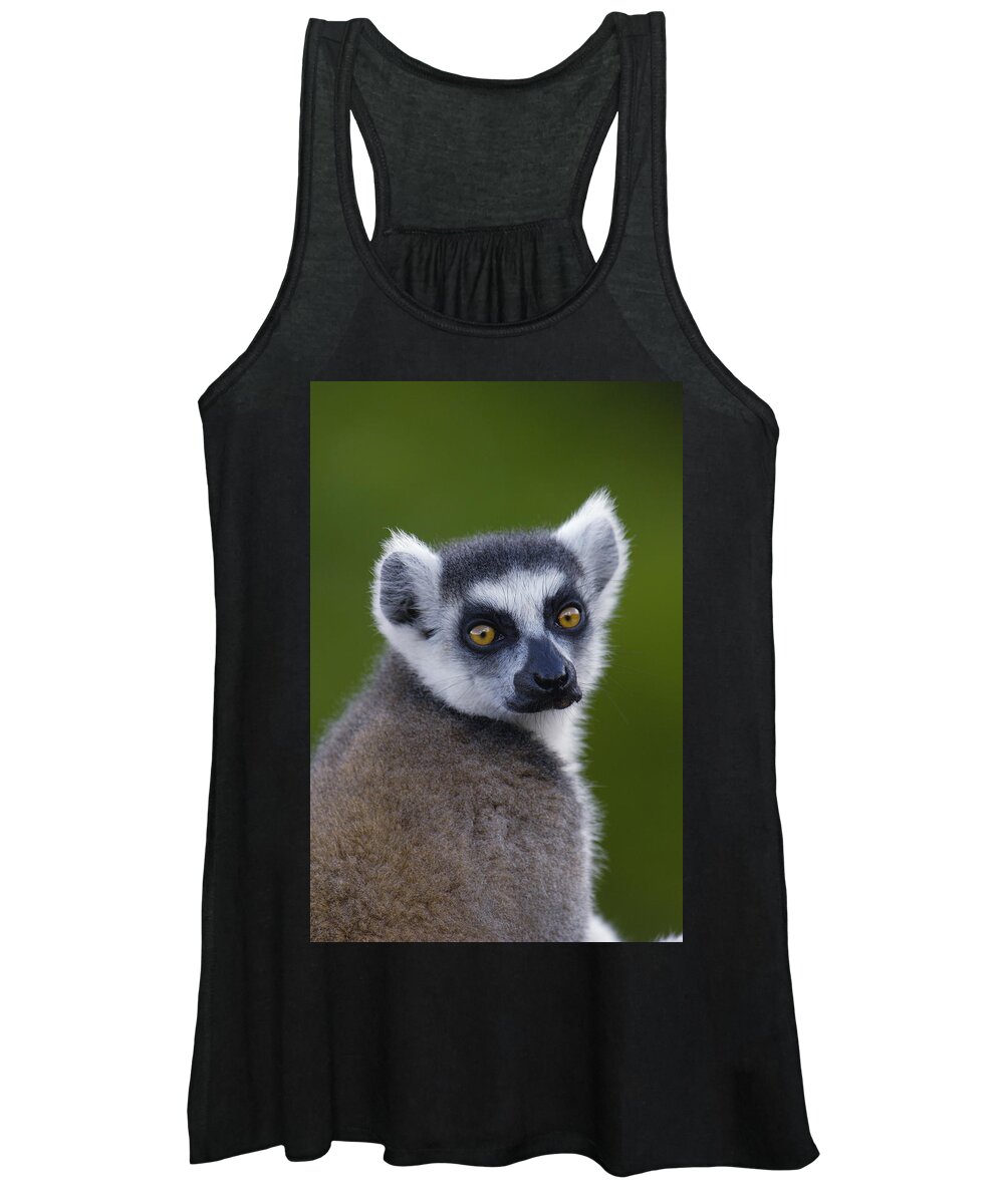 Mp Women's Tank Top featuring the photograph Ring-tailed Lemur Lemur Catta Portrait #2 by Pete Oxford