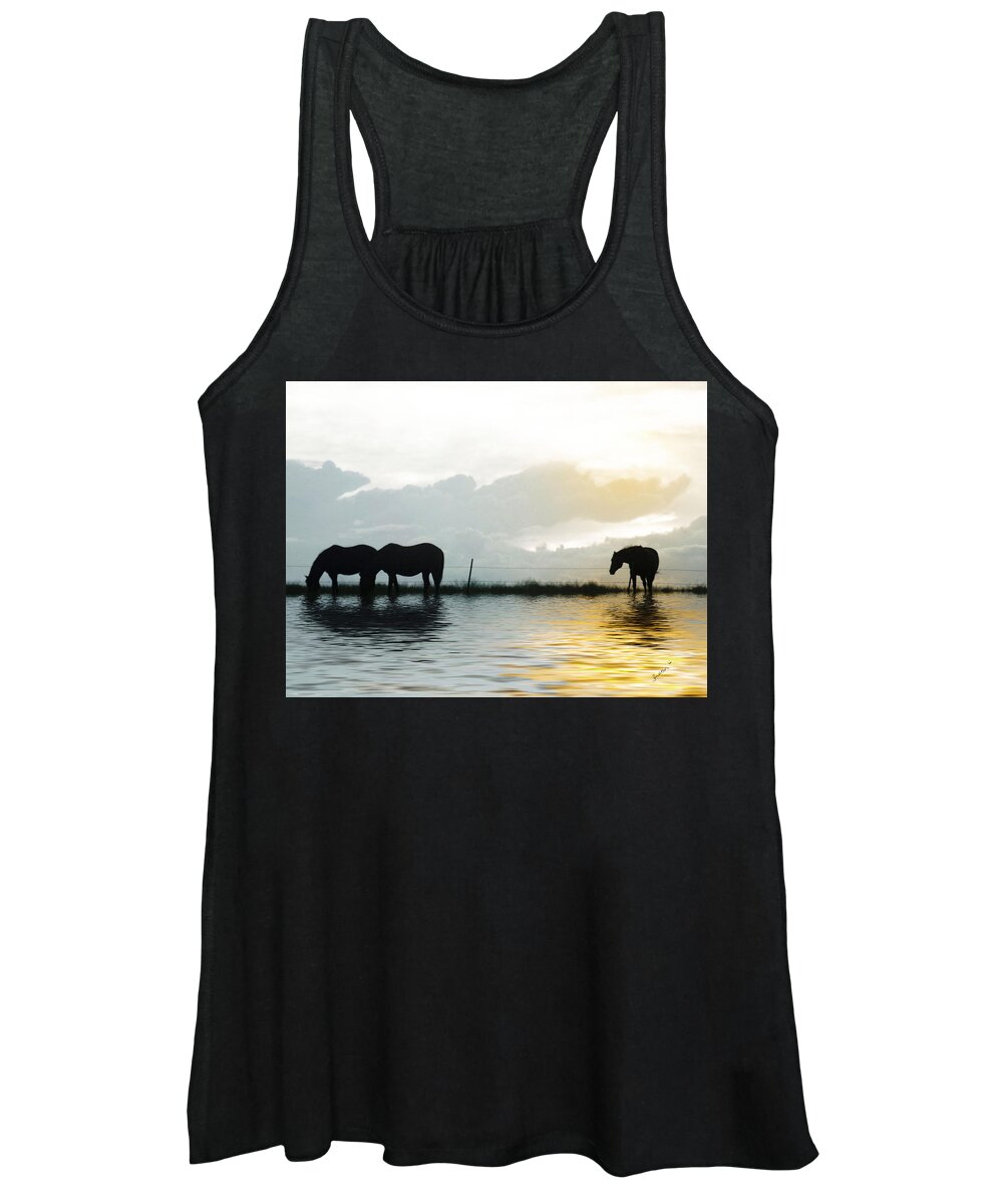 Horse Women's Tank Top featuring the photograph Alone by Susan Kinney
