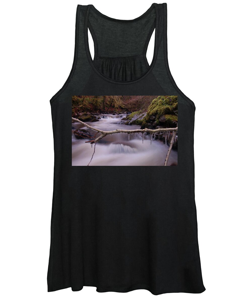 Icicles Women's Tank Top featuring the photograph An icy flow by Gavin Macrae