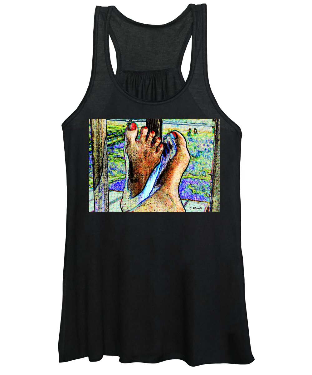 Feet Women's Tank Top featuring the photograph Bare Feet on Vaca by Leslie Revels