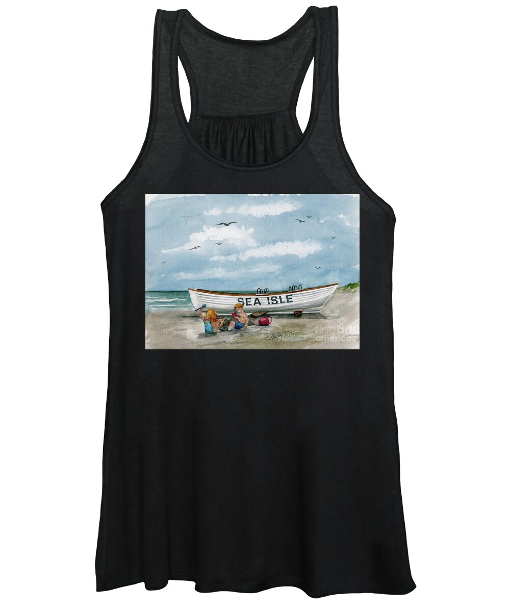 Seascape Women's Tank Top featuring the painting Best Buddies in Sea Isle by Nancy Patterson
