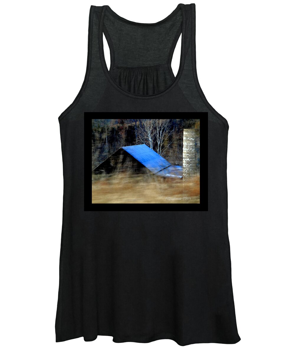 Barn Women's Tank Top featuring the photograph 'Blue Roof Barn' by PJQandFriends Photography