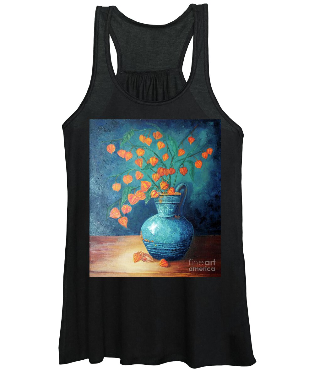 Still Life Women's Tank Top featuring the painting Chinese Lanterns by Portraits By NC
