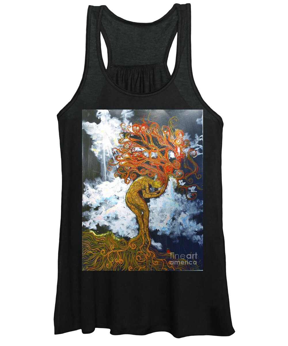 Abstract Women's Tank Top featuring the painting Eve by Stefan Duncan