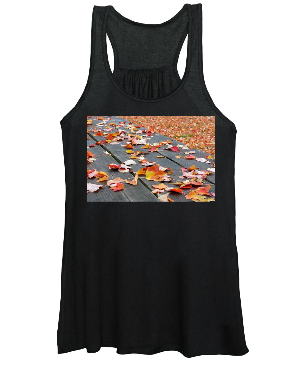 Landscape Women's Tank Top featuring the photograph Fallen Leaves by Lisa Phillips