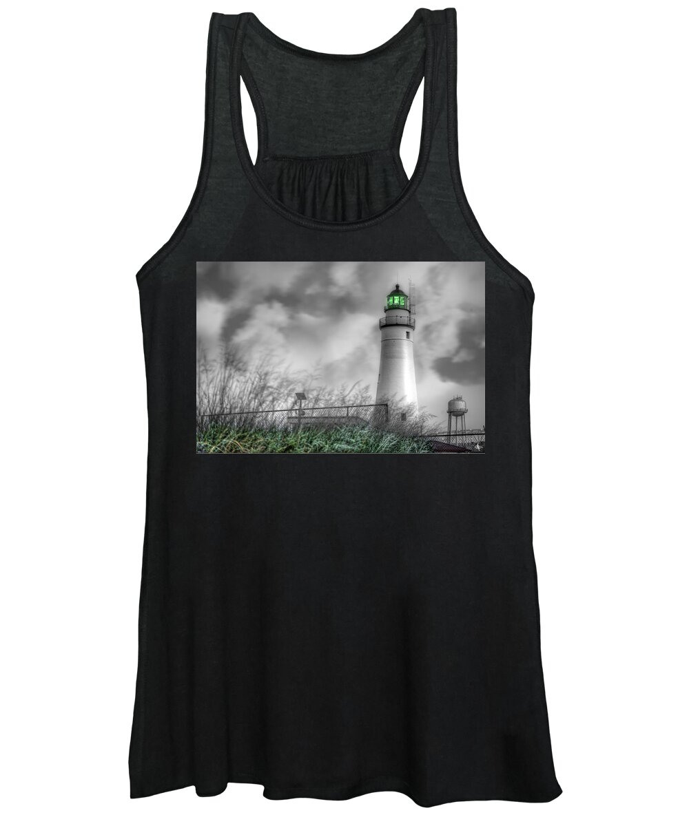 Fort Women's Tank Top featuring the photograph Fort Gratiot Lighthouse by Nicholas Grunas