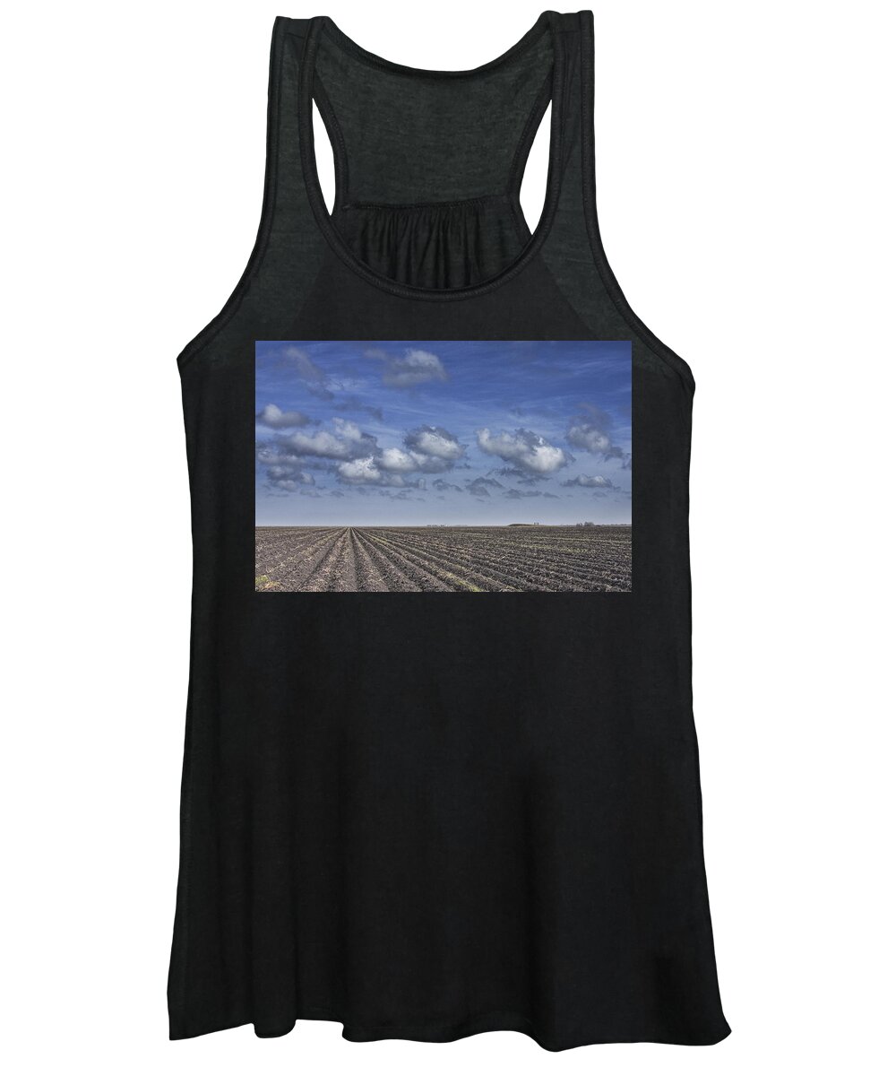 Art Women's Tank Top featuring the photograph Furrows in a Texas Field by Randall Nyhof