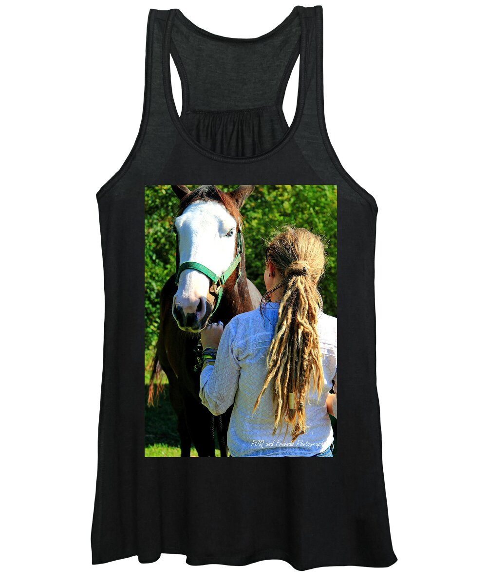  Women's Tank Top featuring the photograph 'Ghostface and Golden Dreads' by PJQandFriends Photography