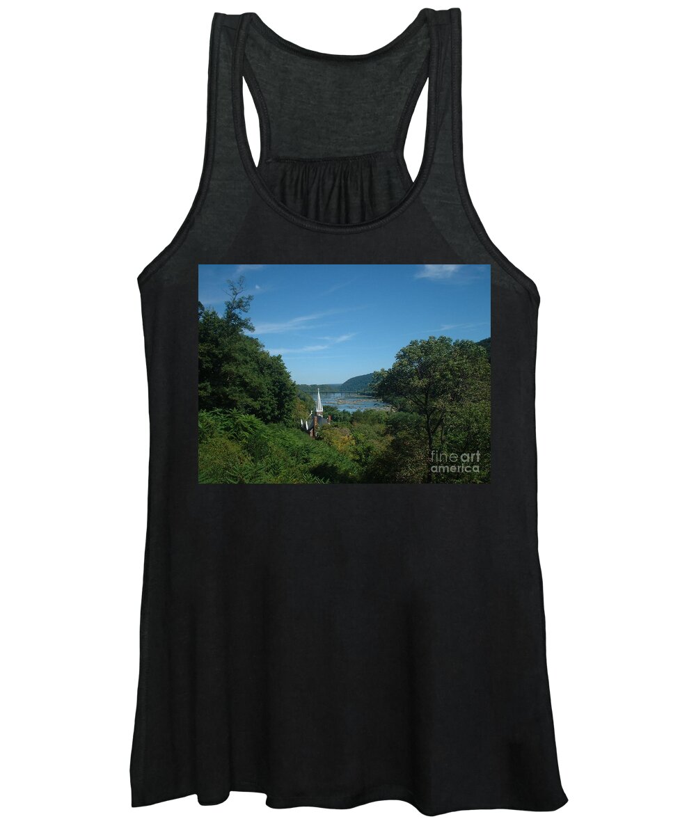 Virigina Women's Tank Top featuring the painting Harper's Ferry Long View by Mark Robbins