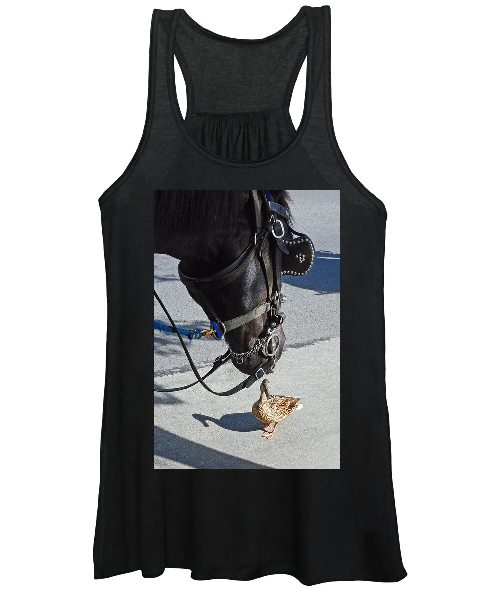 City Scenes Women's Tank Top featuring the photograph Horse Feathers by Lisa Phillips