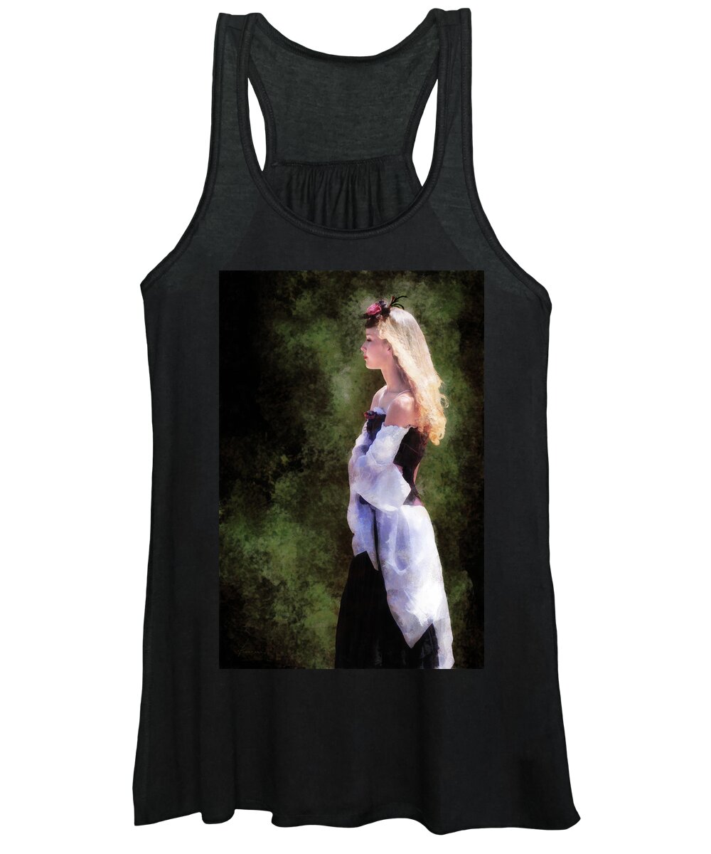 Lady Women's Tank Top featuring the digital art Lady of the Woods by Frances Miller