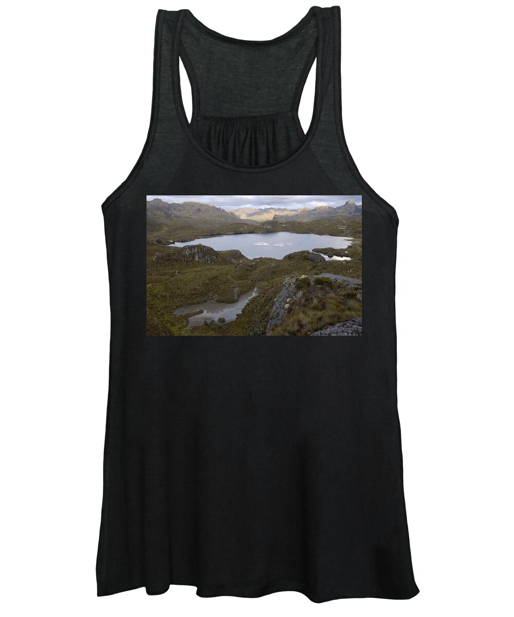 Mp Women's Tank Top featuring the photograph Lake In High Andes Mountains Of Cajas by Pete Oxford