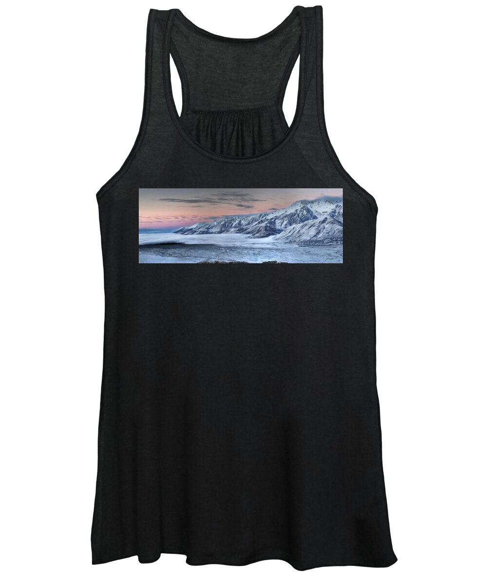 00445376 Women's Tank Top featuring the photograph Lake Pukaki With Ben Ohau Range by Colin Monteath
