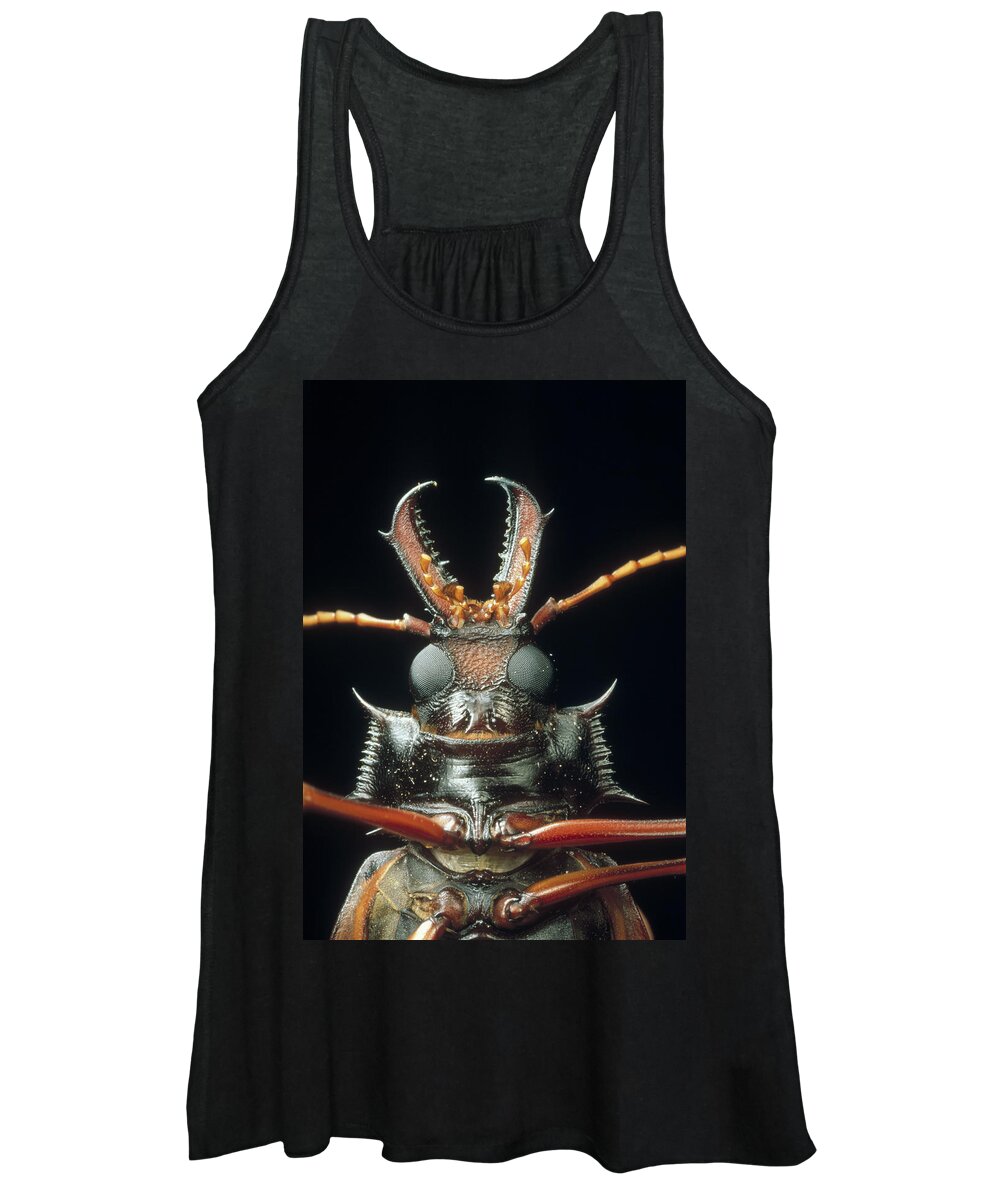 Mp Women's Tank Top featuring the photograph Longhorn Beetle Macrodontia Cervicornis by Mark Moffett