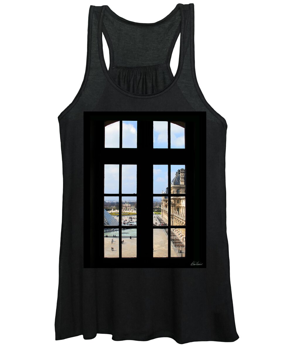 Louvre Women's Tank Top featuring the photograph Louvre Window by Diana Haronis