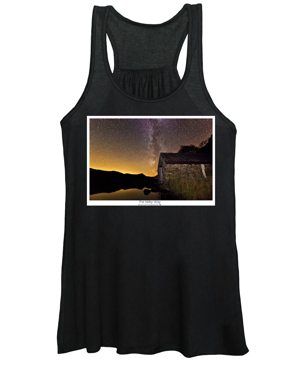 Milky Way Women's Tank Top featuring the photograph Milky Way above the old Boathouse by B Cash