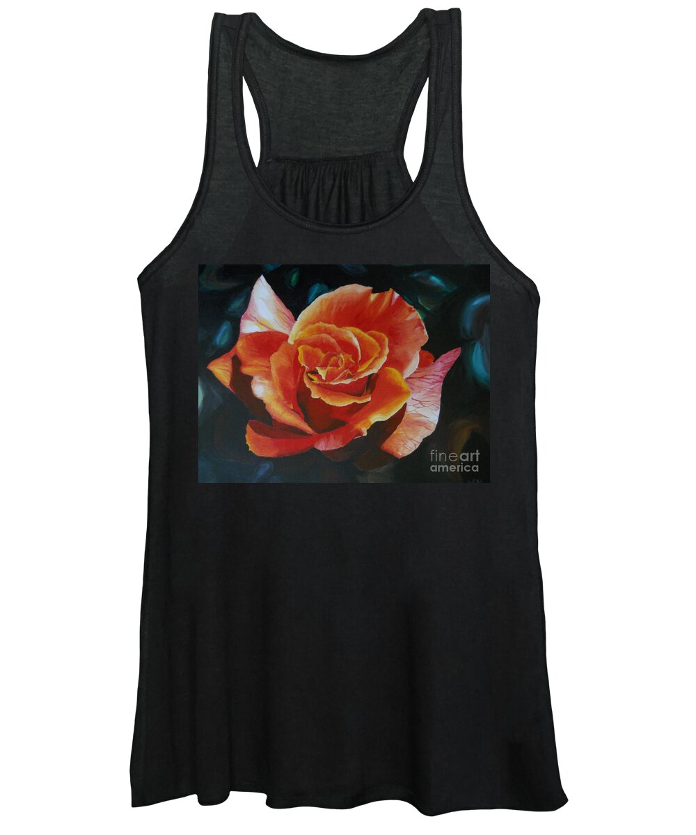 Mojabe Women's Tank Top featuring the painting Mojabe Rose by Yenni Harrison