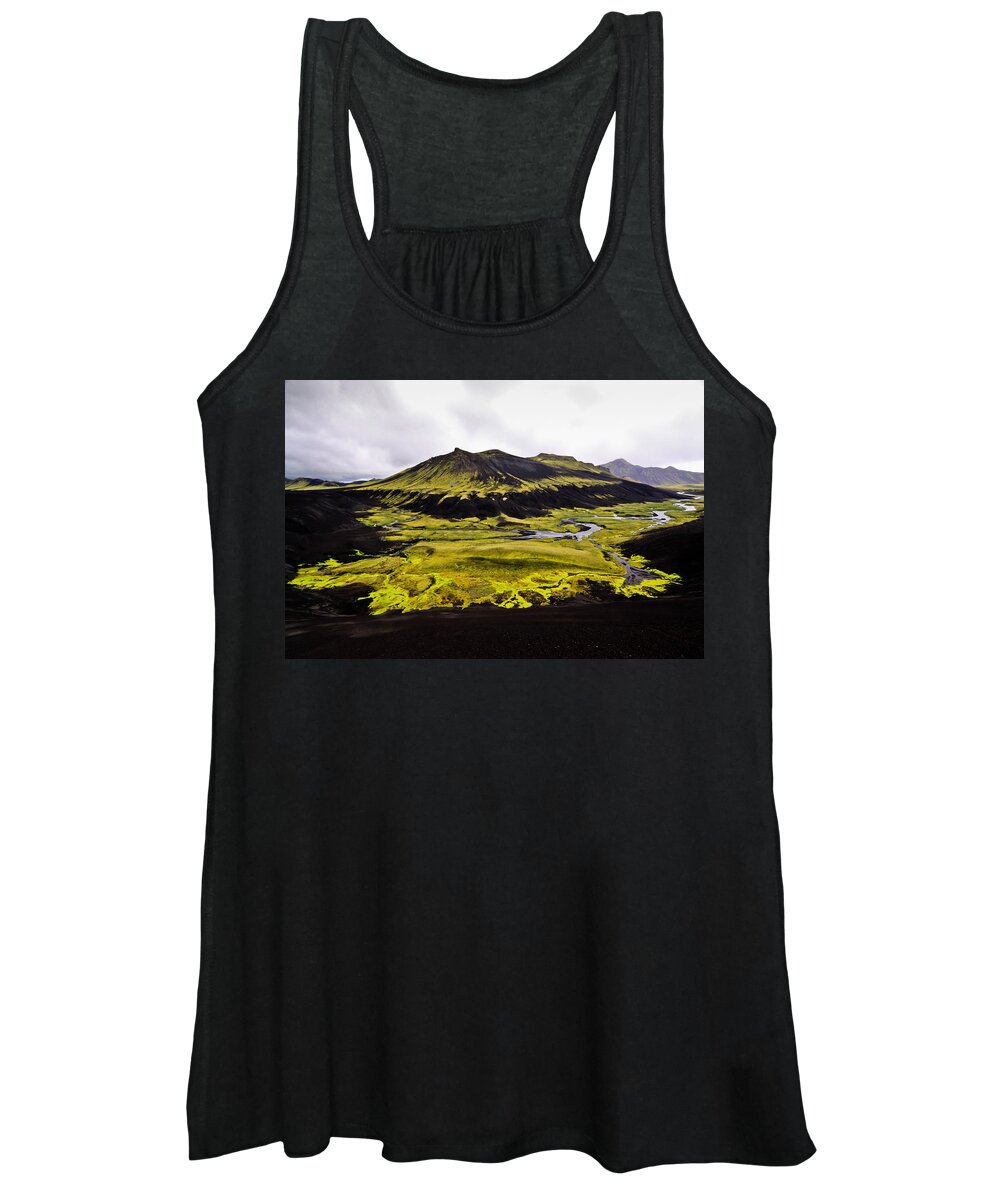 Moss Women's Tank Top featuring the photograph Moss in Iceland by Tom and Pat Cory