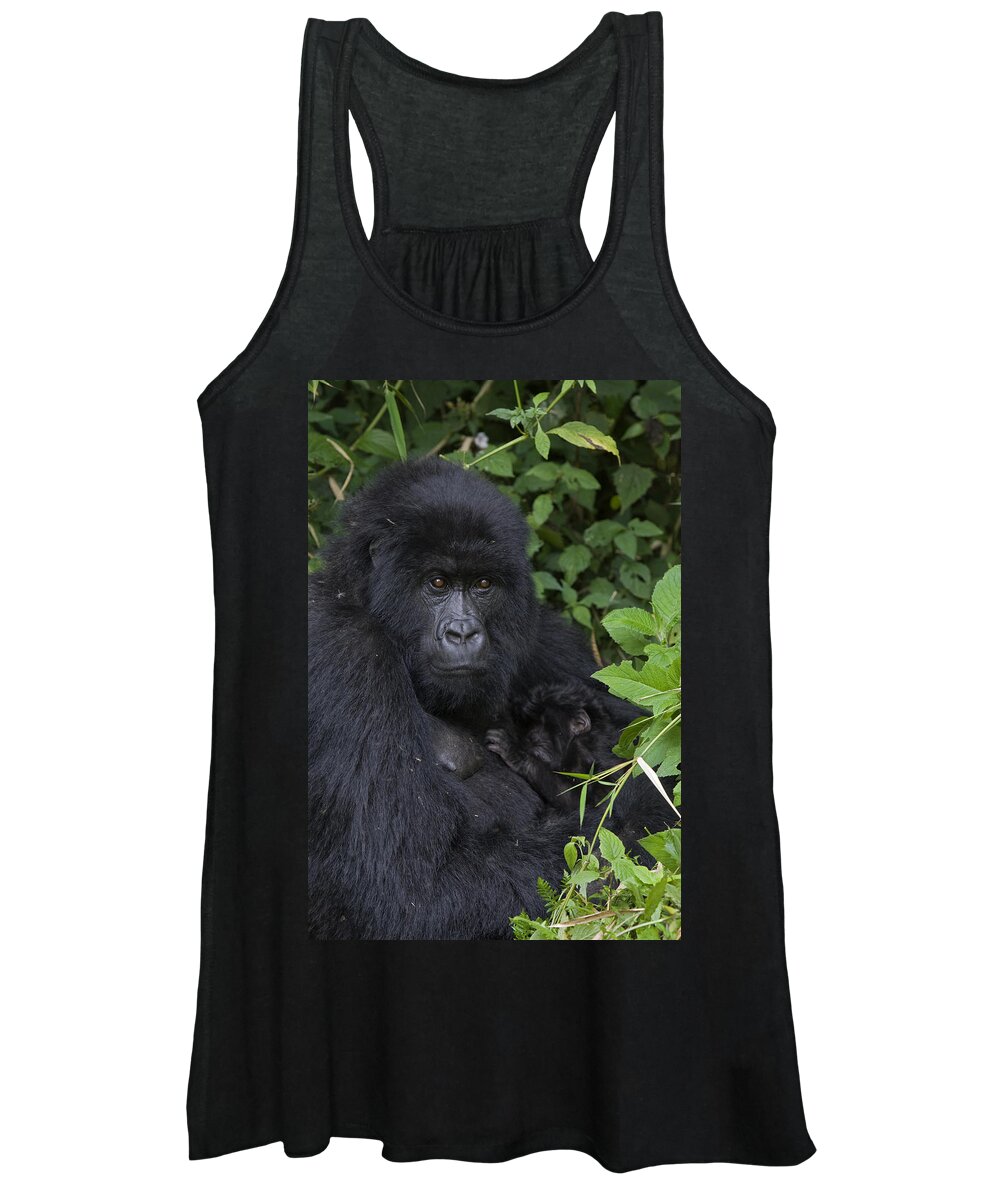 00427965 Women's Tank Top featuring the photograph Mountain Gorilla Mother And Infant Parc by Suzi Eszterhas
