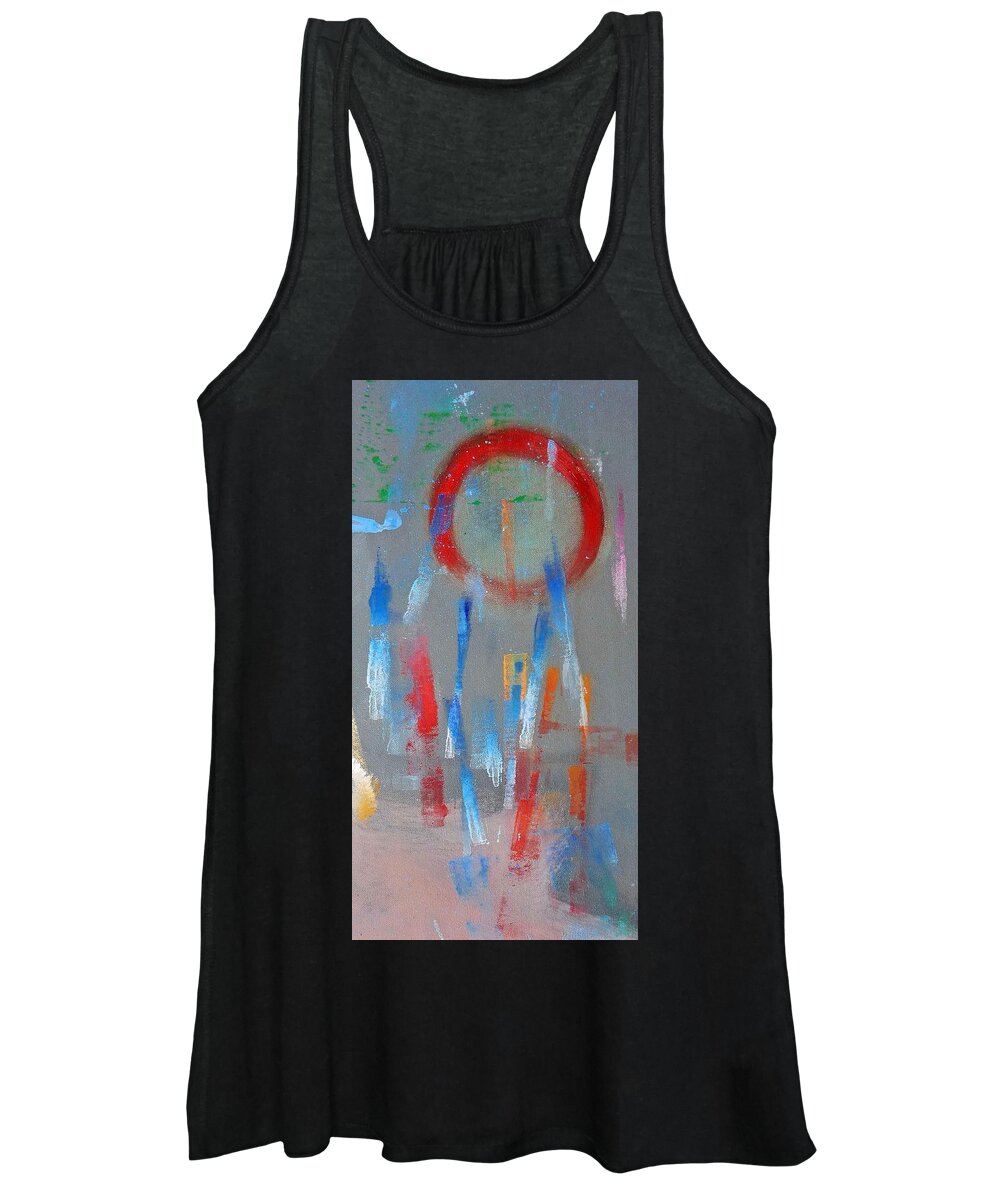 Native Women's Tank Top featuring the painting Native American Abstract by Charles Stuart