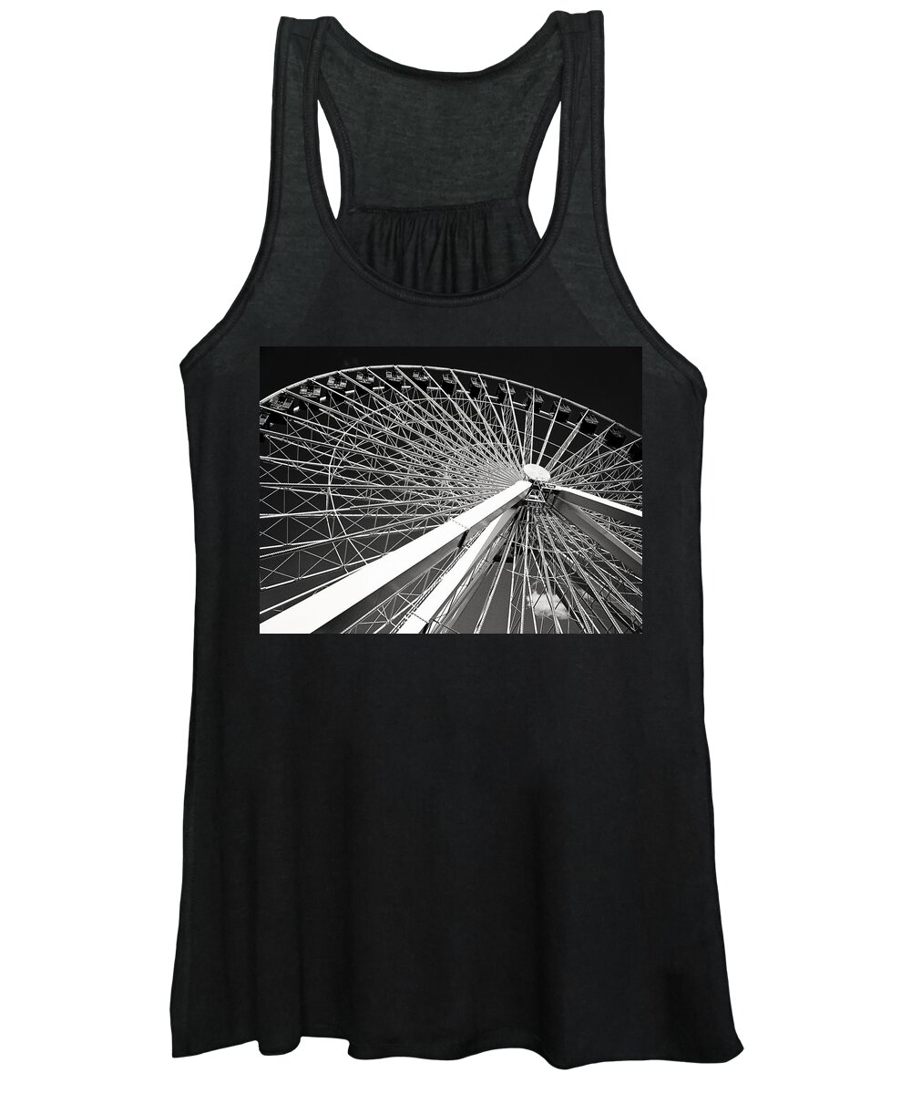 Navy Pier Women's Tank Top featuring the photograph Navy Pier Ferris Wheel by Laura Kinker