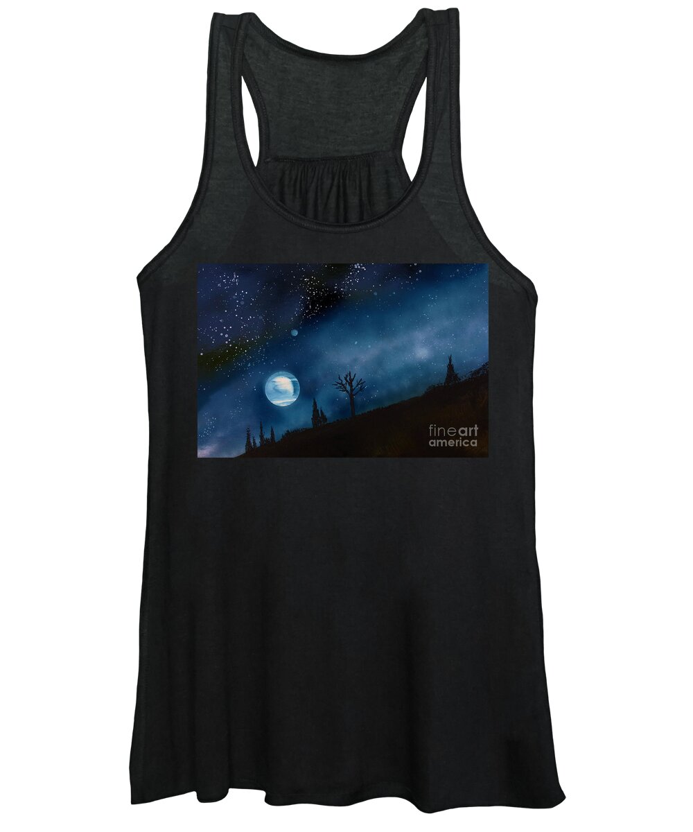 Spray Women's Tank Top featuring the painting Night Sky by Bill Richards