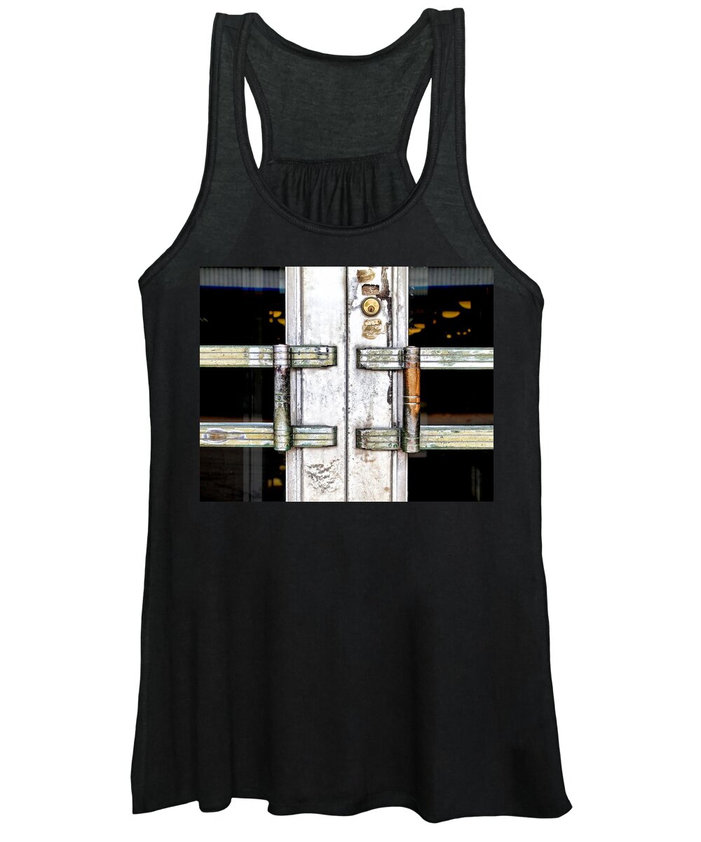 Aged Women's Tank Top featuring the photograph Old Door by Rudy Umans