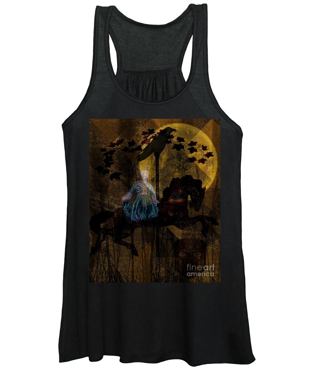 Raven Women's Tank Top featuring the digital art Once Upon a Night by Mimulux Patricia No