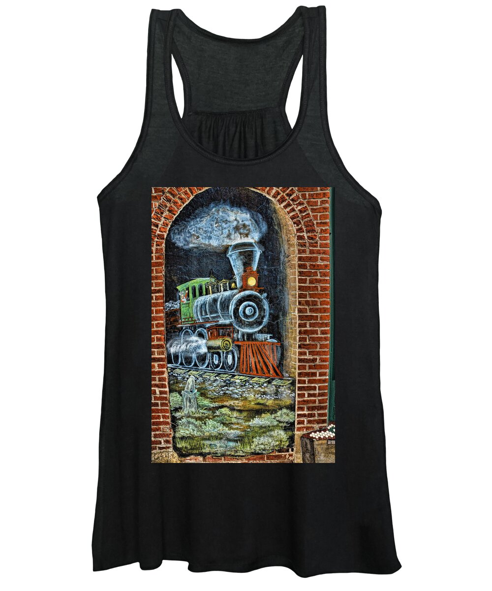 Mural Women's Tank Top featuring the photograph Railroad Mural by Alan Hutchins