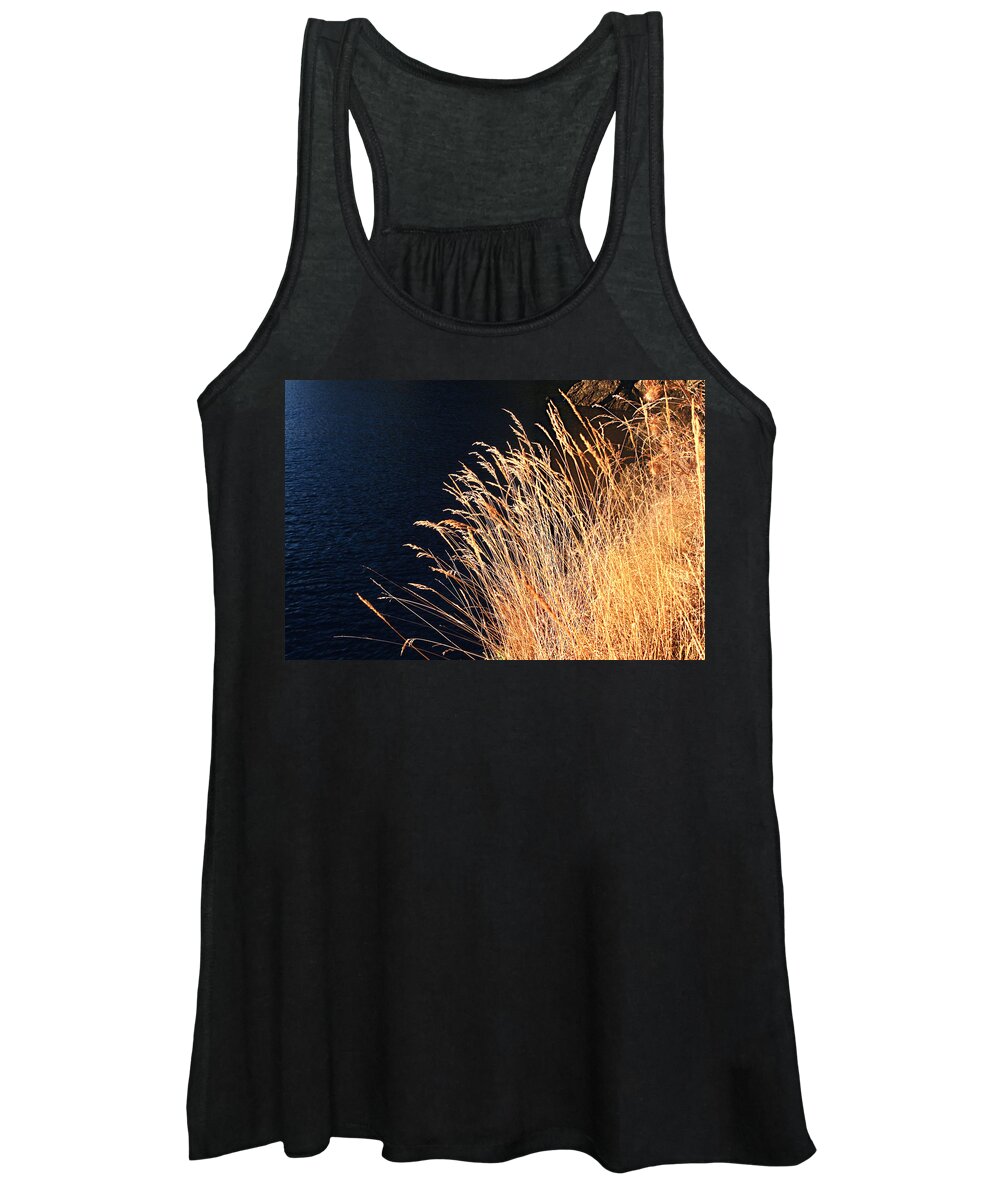 Seagrass Women's Tank Top featuring the photograph Seagrass in Gold by Lorraine Devon Wilke