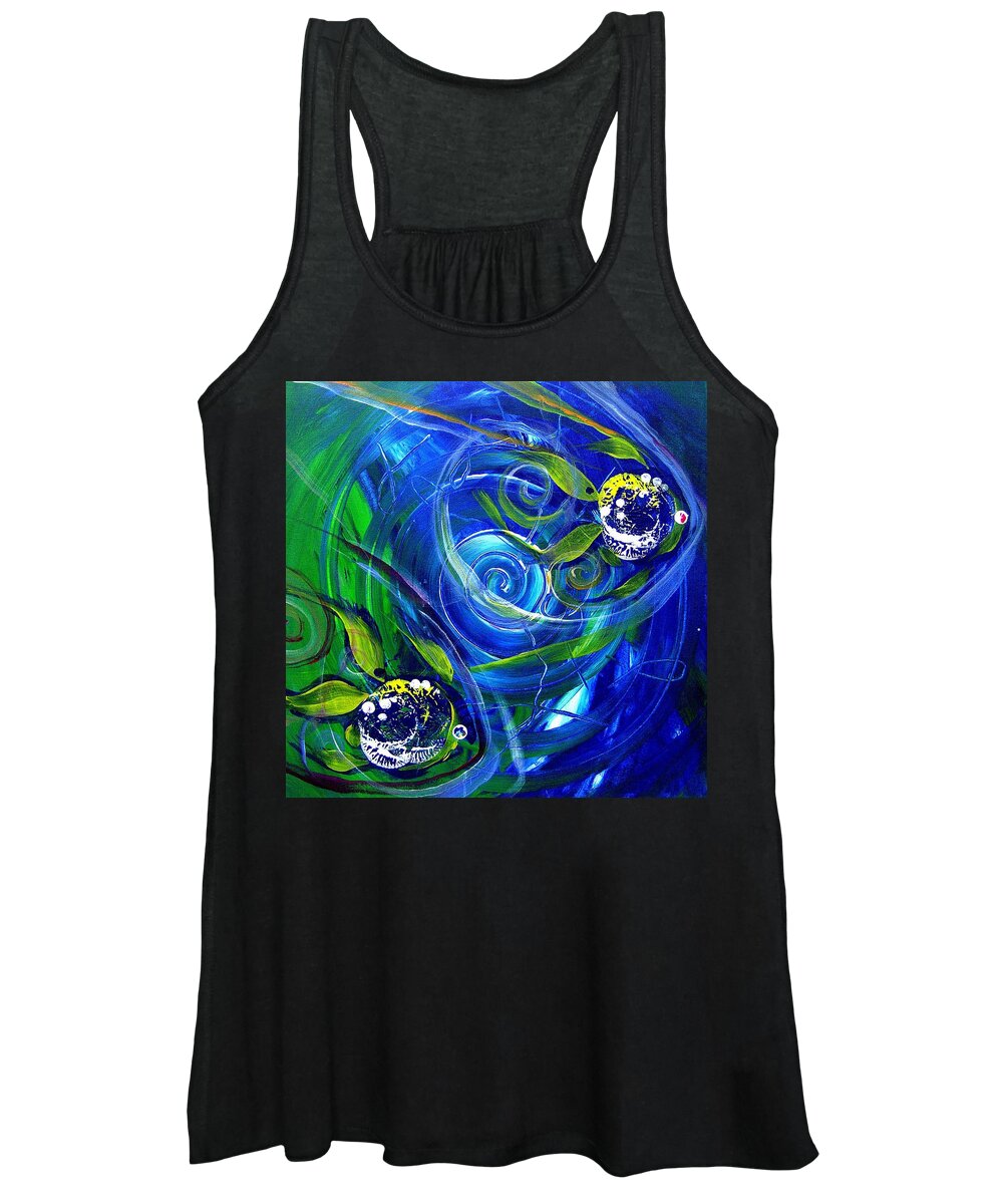Fish Women's Tank Top featuring the painting Six Subtle Ups and Downs 3 by J Vincent Scarpace