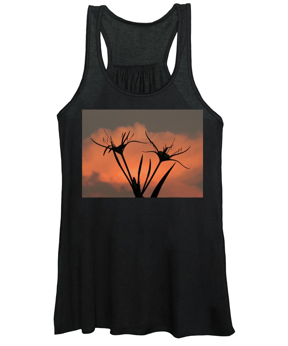 Nature Women's Tank Top featuring the photograph Spider Lilies at Sunset by Peggy Urban