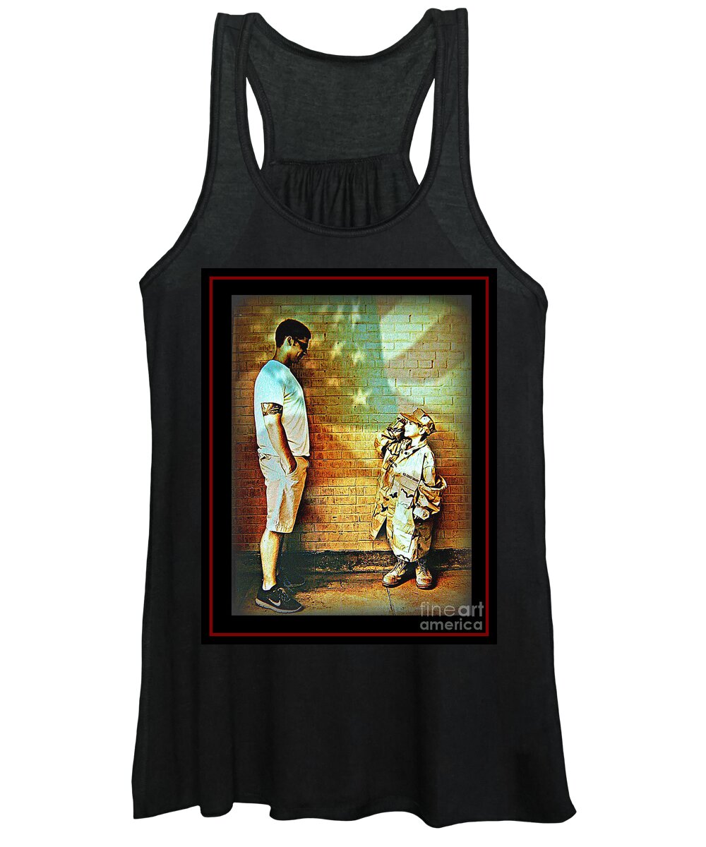 America Women's Tank Top featuring the photograph Spirit of Freedom - Soldier and Son by Leslie Revels