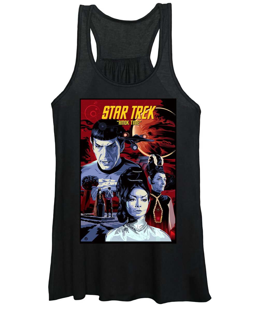 Sci-fi Portrait Collection Women's Tank Top featuring the painting Star Trek Amok Time by Garth Glazier