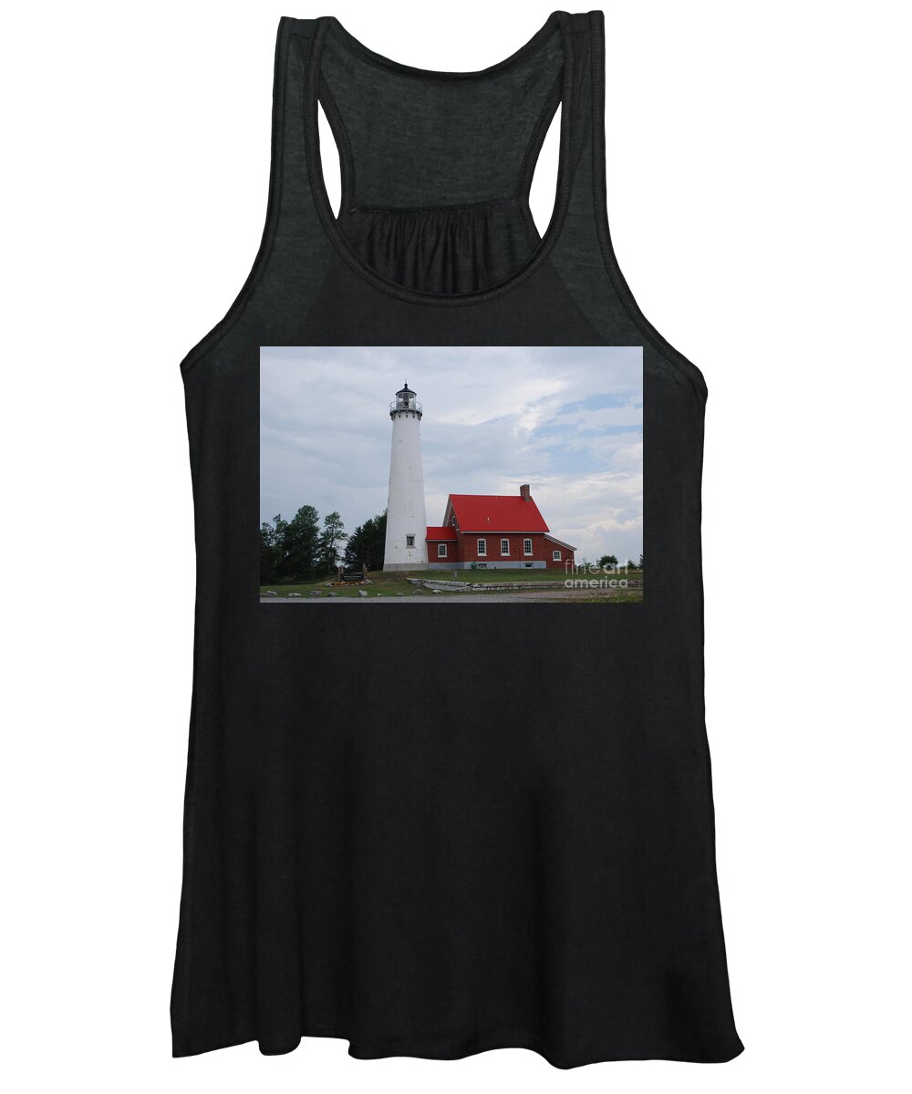 Lighthouse Women's Tank Top featuring the photograph Tawas Point Lighthouse by Grace Grogan