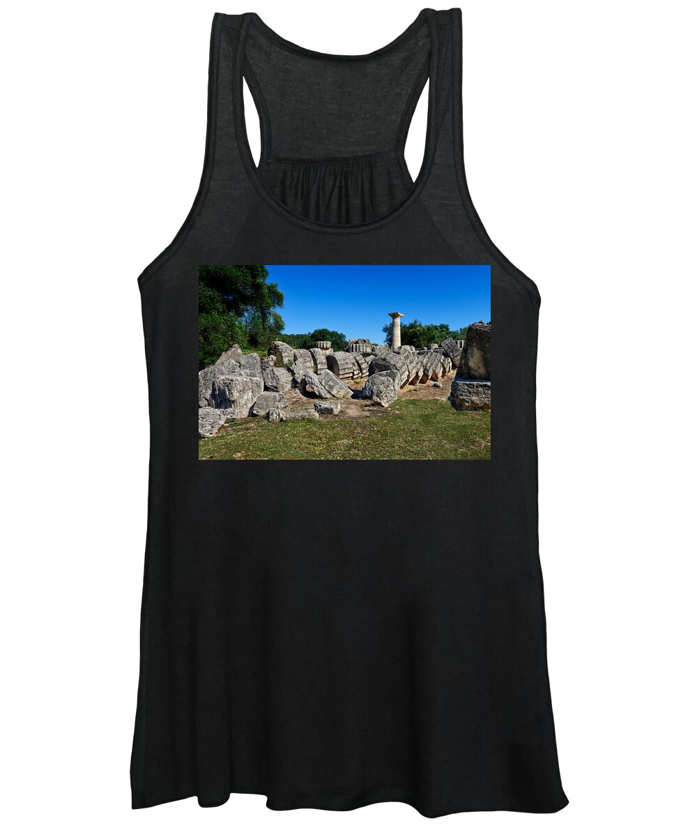 Ancient Women's Tank Top featuring the photograph Temple of Zeus - Ancient Olympia by Constantinos Iliopoulos