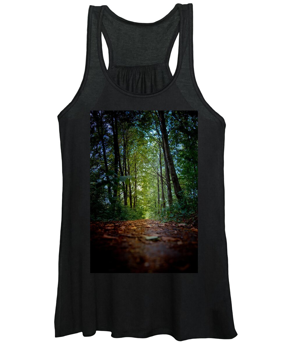 Alley Women's Tank Top featuring the photograph The pathway in the forest by Michael Goyberg