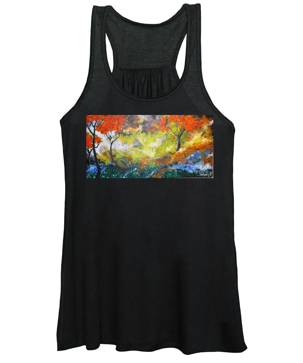 Morning Women's Tank Top featuring the painting Through The Myst by Stefan Duncan