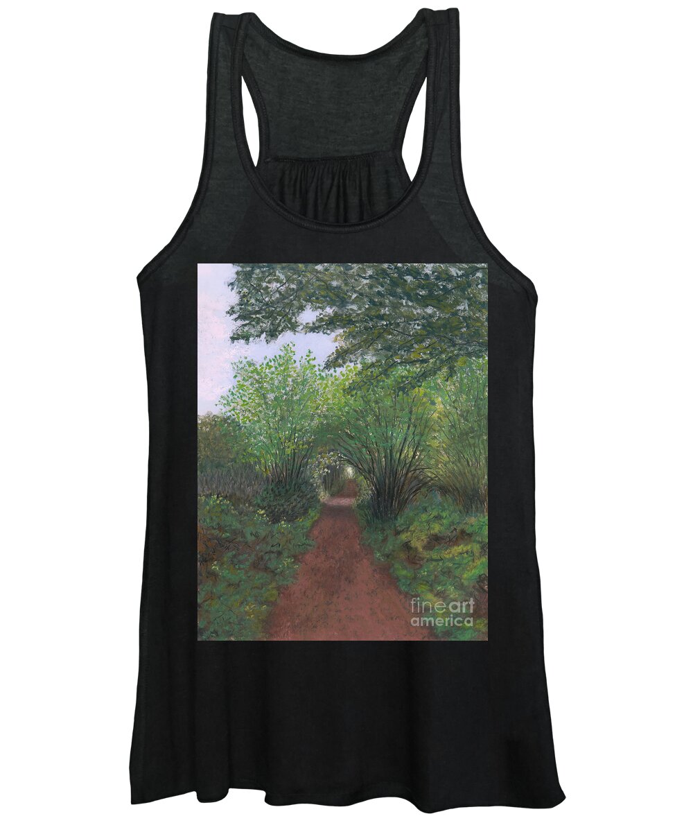 Landscape Women's Tank Top featuring the pastel Trail to Spencer Spit by Ginny Neece