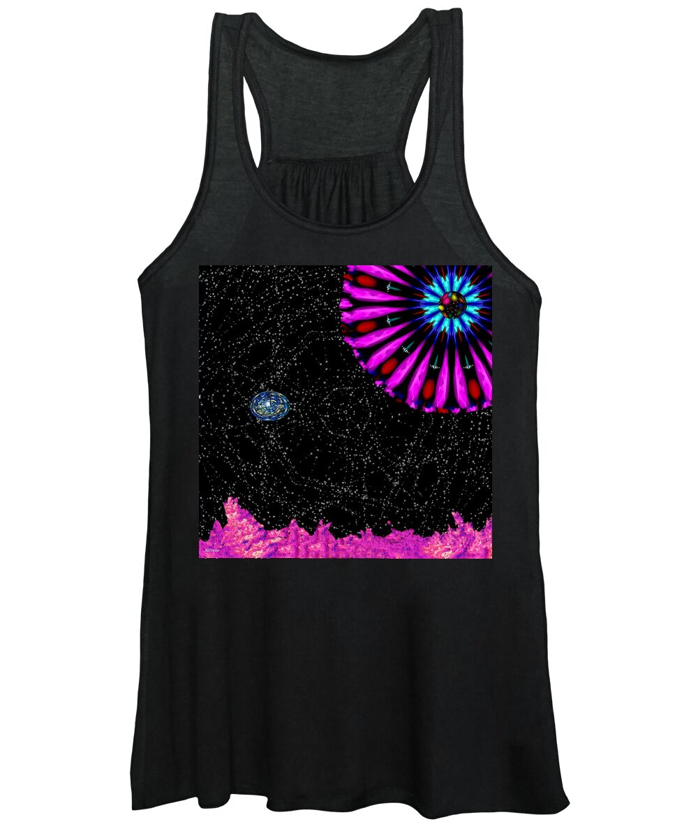 Visitor Women's Tank Top featuring the digital art Unexpected Visitor by Alec Drake