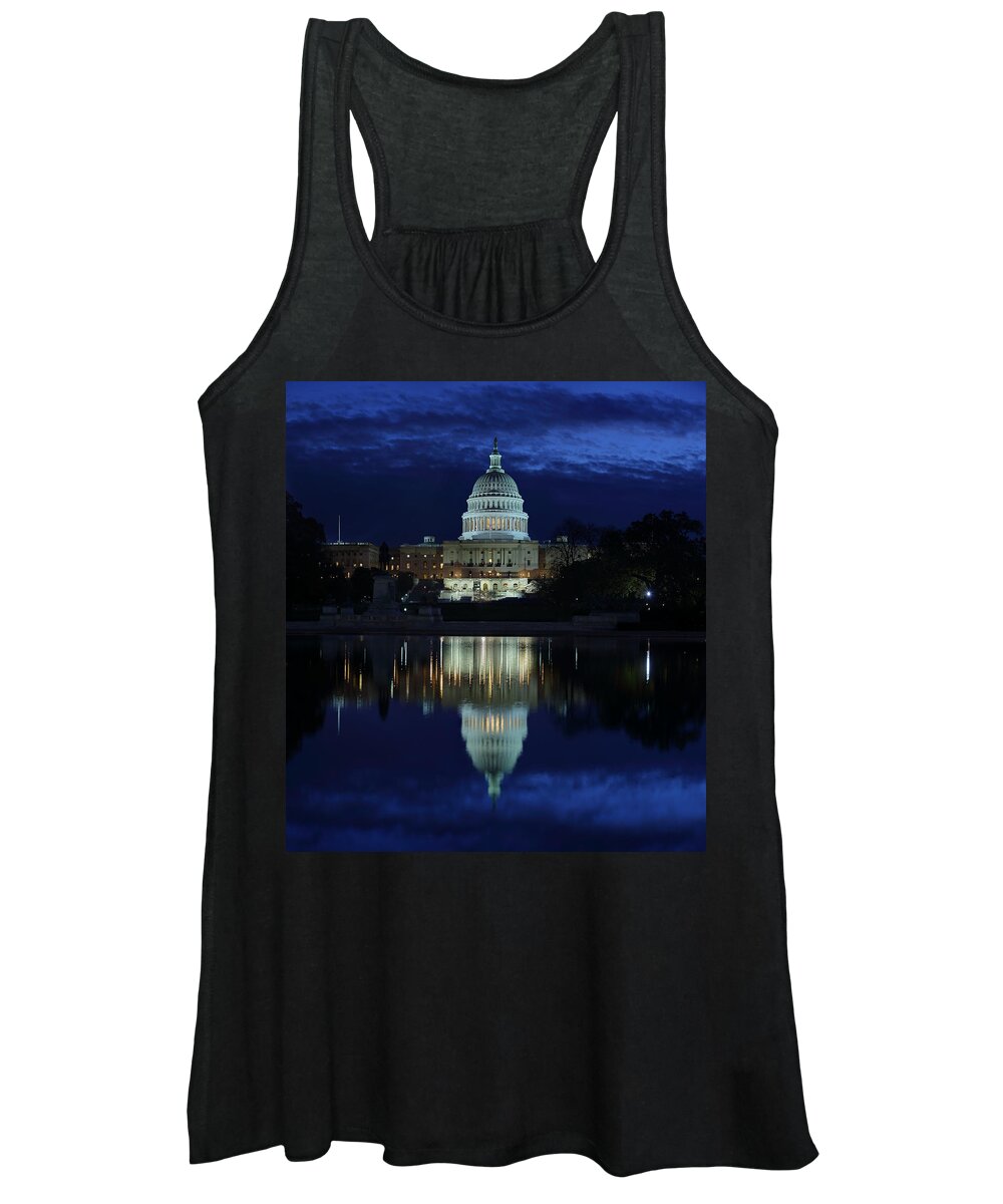 Metro Women's Tank Top featuring the photograph US Capitol - Pre-Dawn Getting Ready by Metro DC Photography