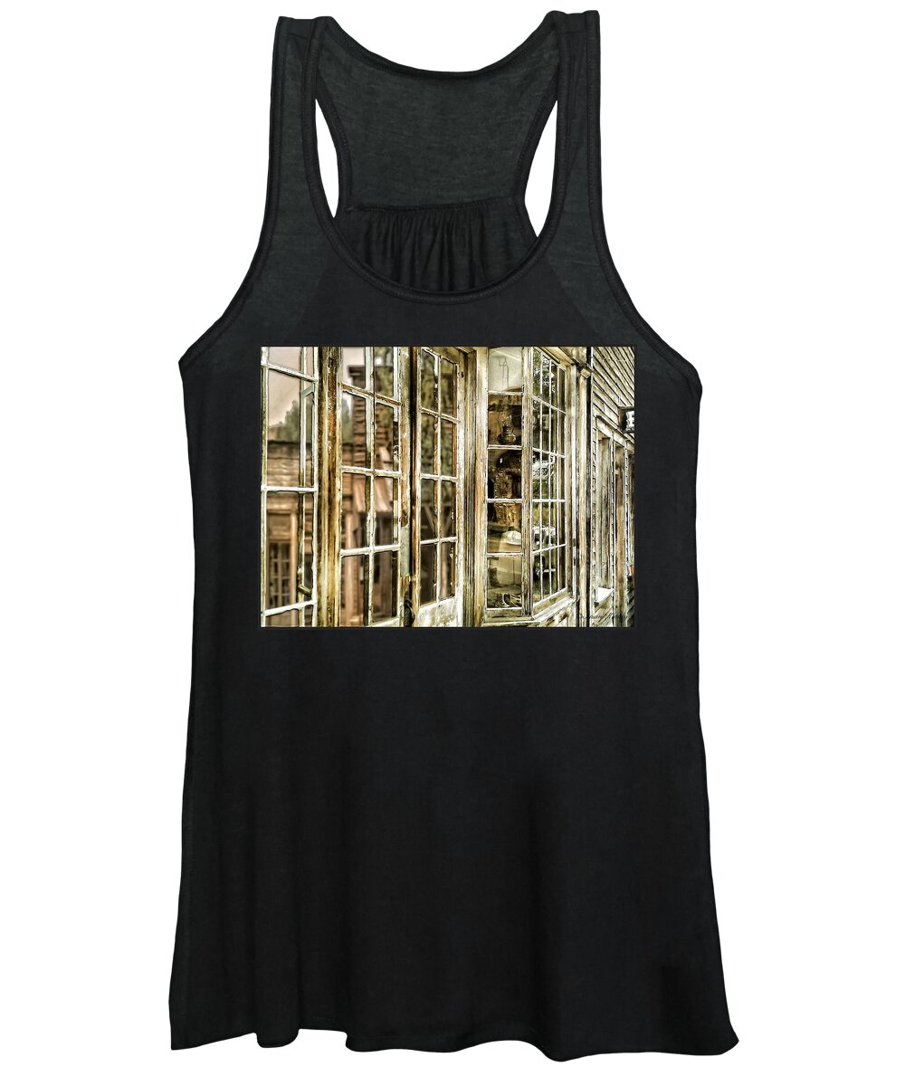 Ghost Town Women's Tank Top featuring the photograph VC Window Reflection by Susan Kinney