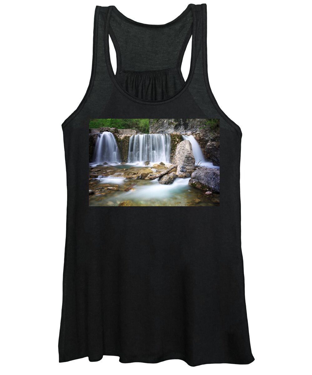 Water Women's Tank Top featuring the photograph Waterfall by Ivan Slosar