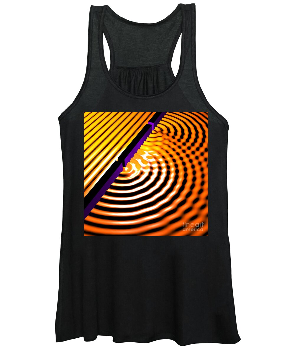 Beams Women's Tank Top featuring the digital art Waves Two Slit 2 by Russell Kightley