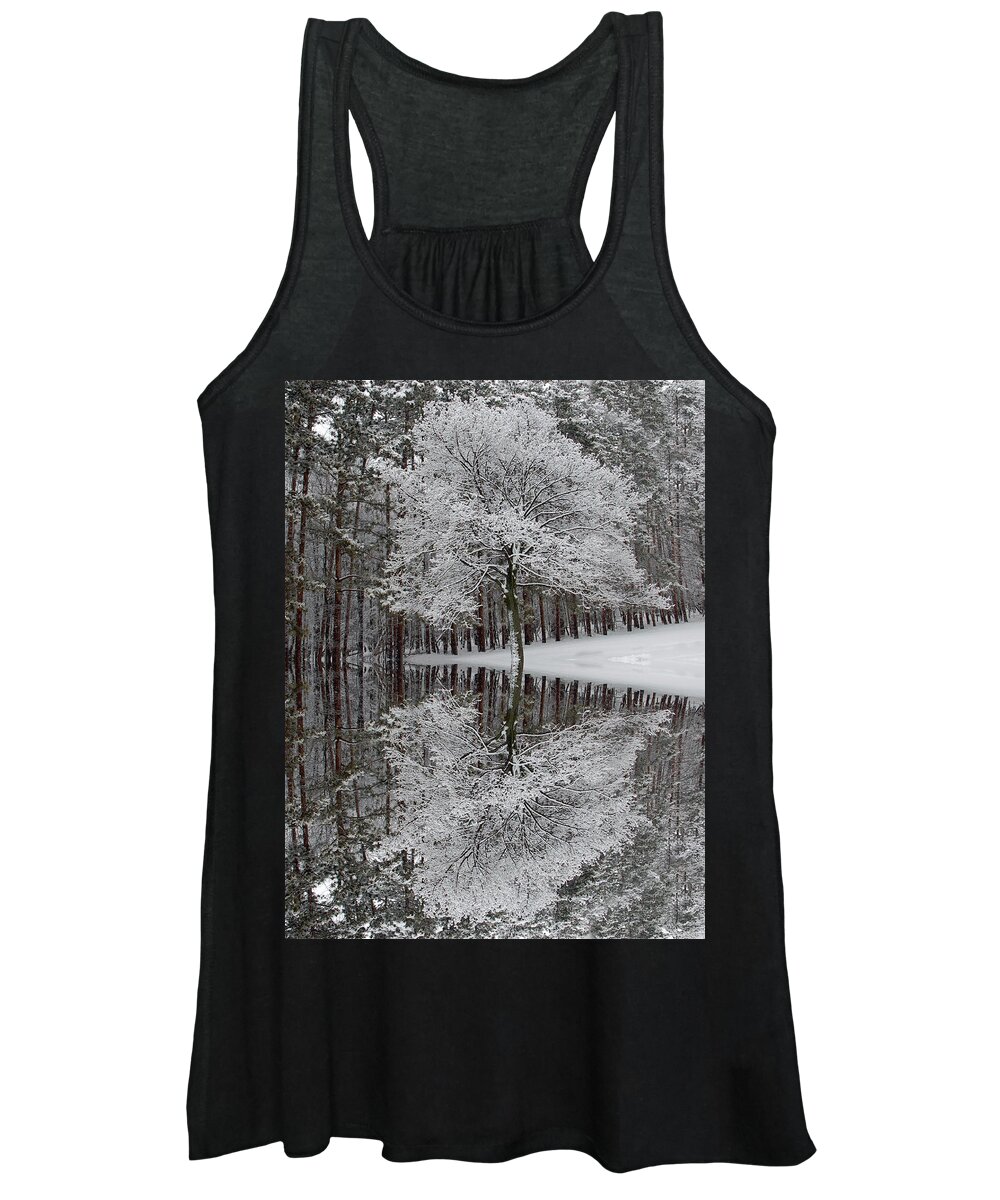 Winter Landscape Women's Tank Top featuring the photograph Winter Reflection by Aimee L Maher ALM GALLERY
