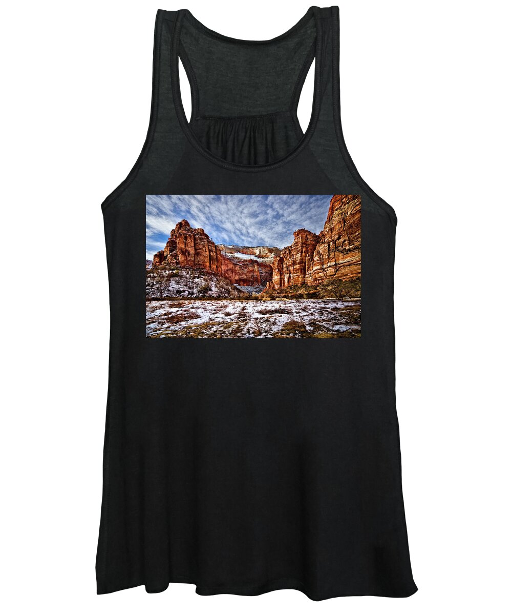 Mountain Women's Tank Top featuring the photograph Zion Canyon In Utah by Christopher Holmes