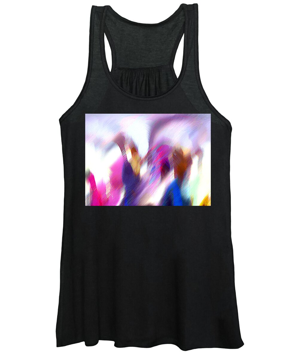 Digital Media Women's Tank Top featuring the painting Color Dance #1 by Anil Nene