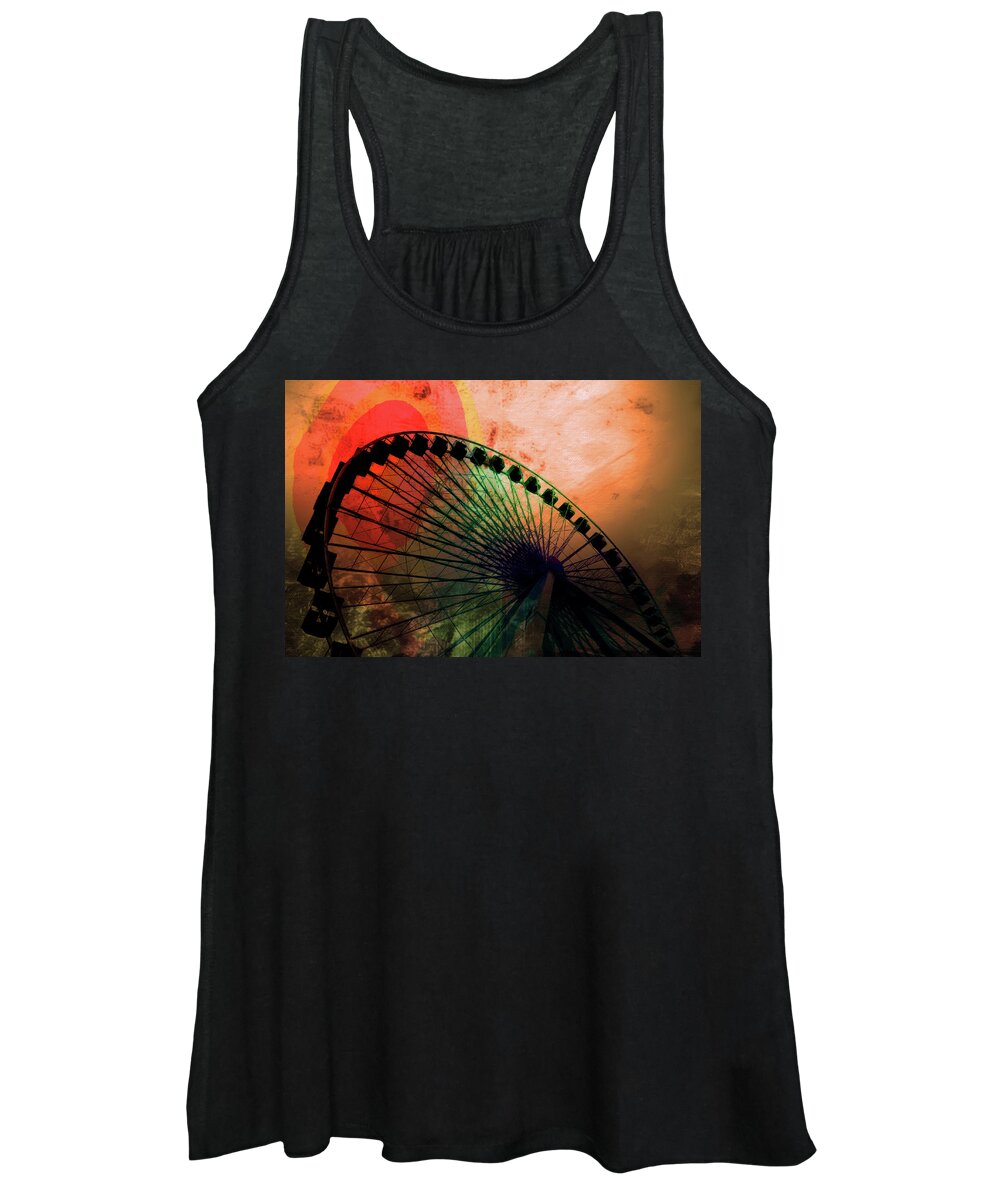 Louvre Women's Tank Top featuring the mixed media Ferris 7 by Priscilla Huber