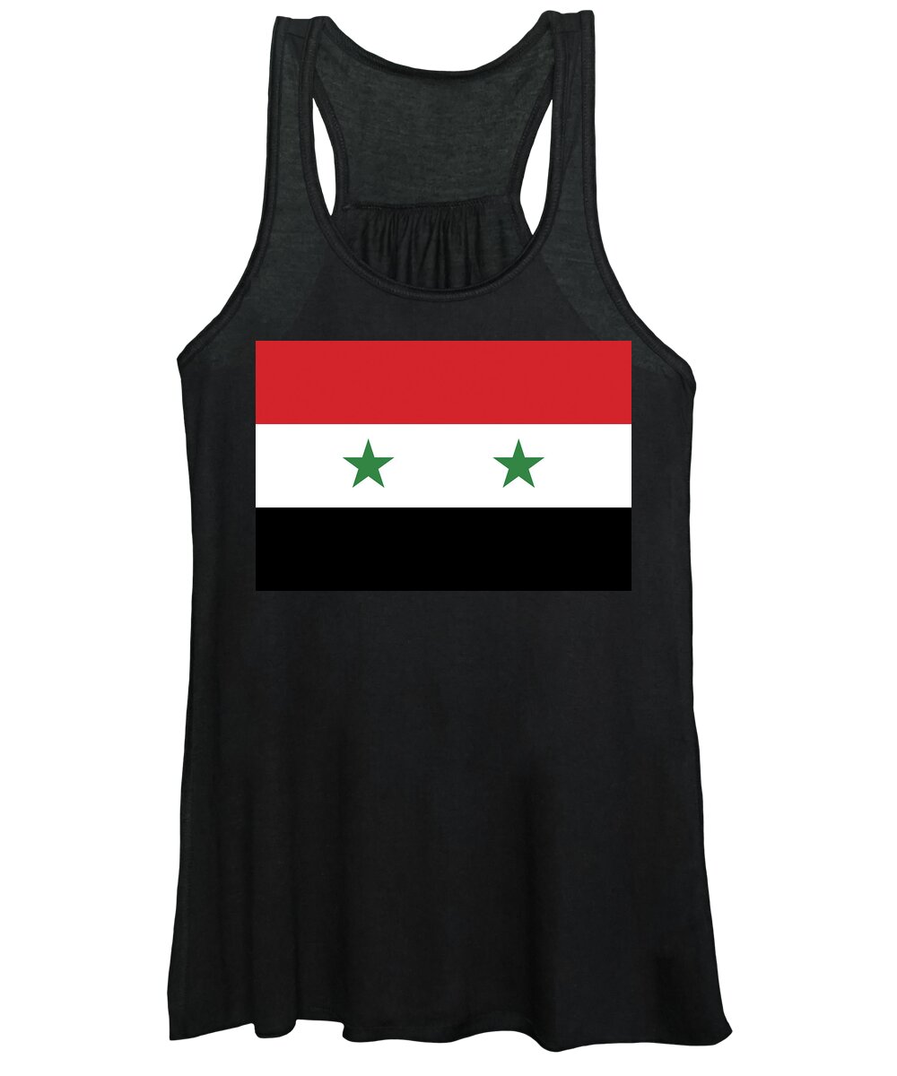 Arab Women's Tank Top featuring the digital art Flag of Syria #1 by Roy Pedersen